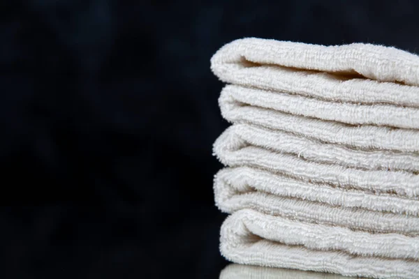 Pile of white towels — Stock Photo, Image