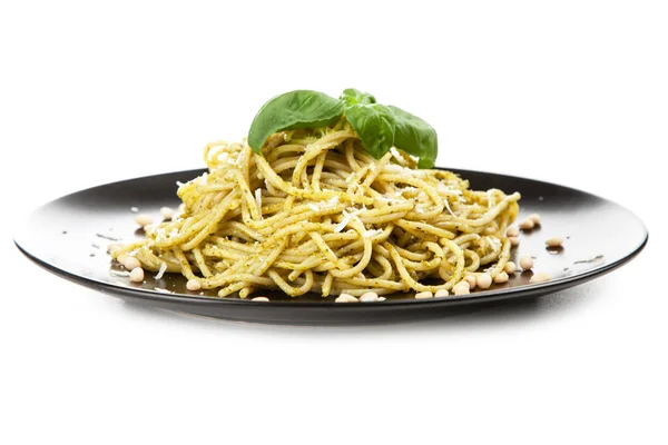 Makaron z sosem pesto — Zdjęcie stockowe