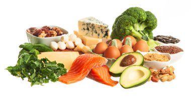 Keto diyet gıda malzemeleri.