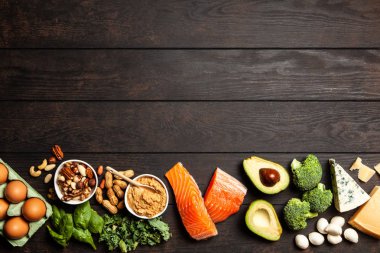 Keto diyet gıda malzemeleri.