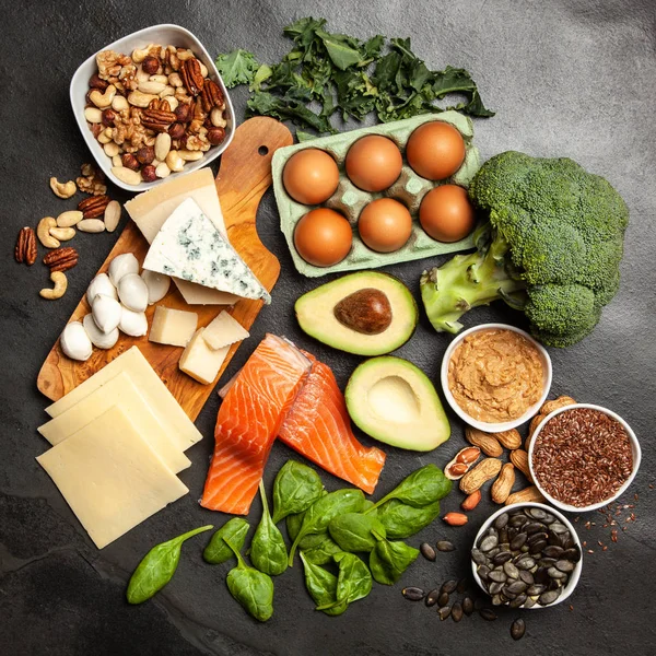 Keto diet food ingredients — Stock Photo, Image