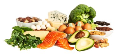 Keto diyet gıda malzemeleri.