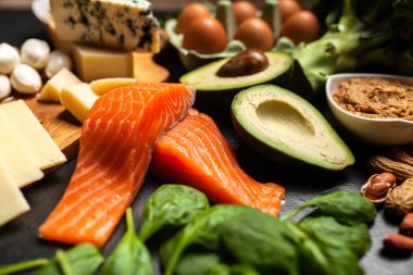 Keto diyet gıda malzemeleri.