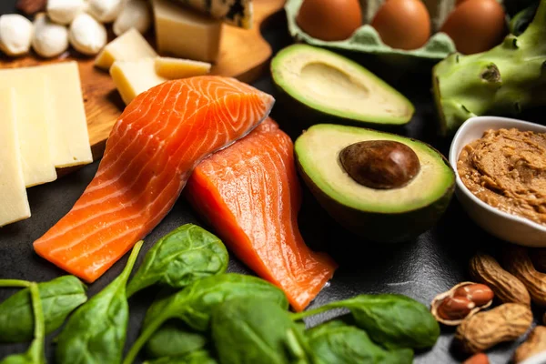 Keto diet food ingredients — Stock Photo, Image