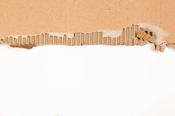 Karton bir delik - beyaz arka plan ile — Stok fotoğraf