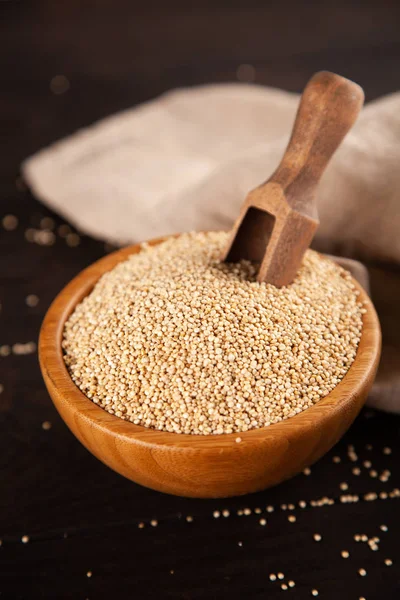 Bir kase içinde ham quinoa tohumları — Stok fotoğraf