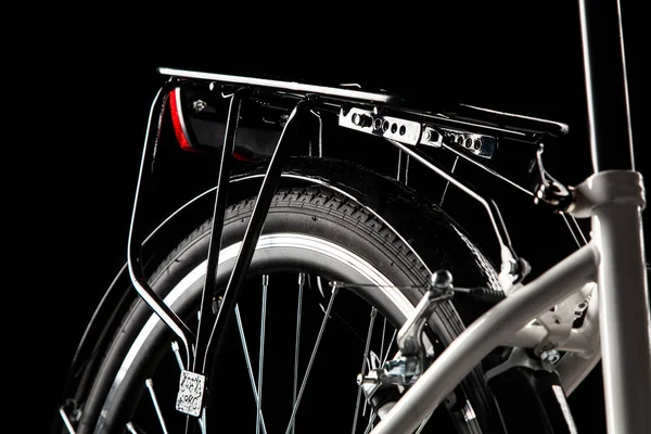 Piezas de bicicleta aisladas en negro — Foto de Stock