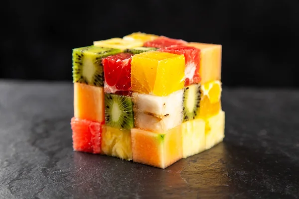 Fruit cube on white background — Stock Photo, Image