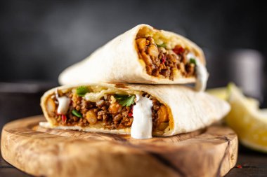 Mexican beef burrito clipart