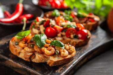 geleneksel İtalyan bruschettas