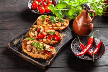 geleneksel İtalyan bruschettas