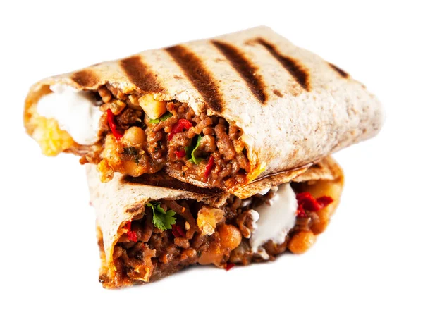 Burrito de carne de bovino mexicano — Fotografia de Stock