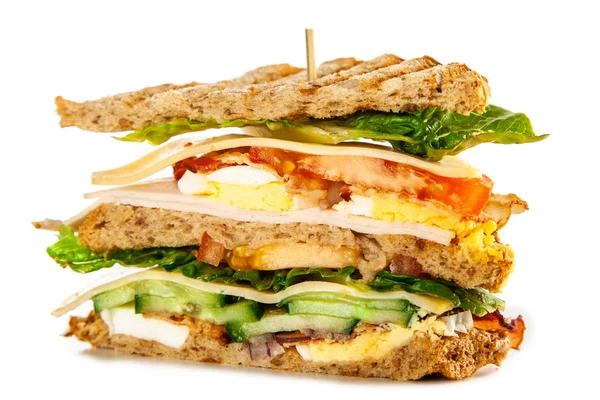 Tall club sandwich — Stock Photo, Image