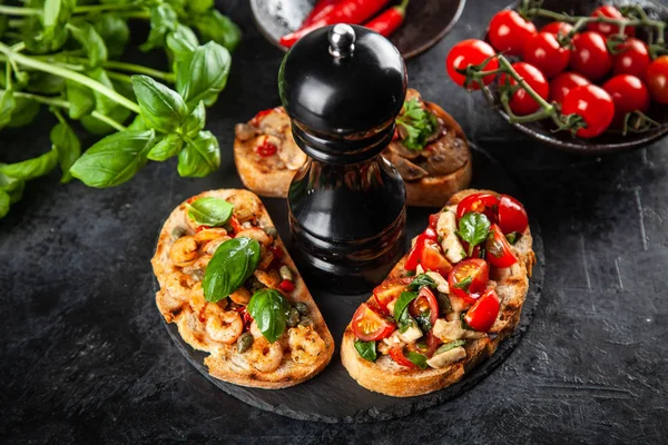 Bruschettas tradicionales italianos — Foto de Stock