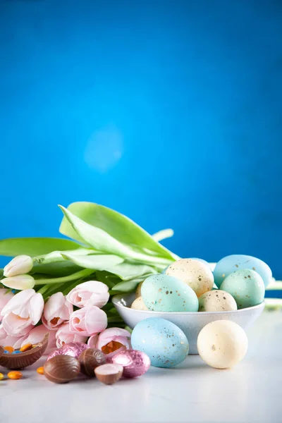 チョコレート イースターのウサギと卵 — ストック写真