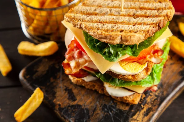 Tall club sandwich — Stock Photo, Image