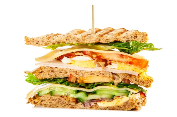 Wysoki club sandwich — Zdjęcie stockowe