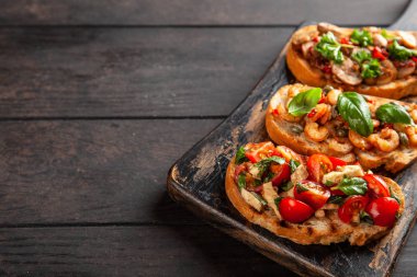 geleneksel İtalyan bruschettas