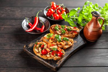 geleneksel İtalyan bruschettas