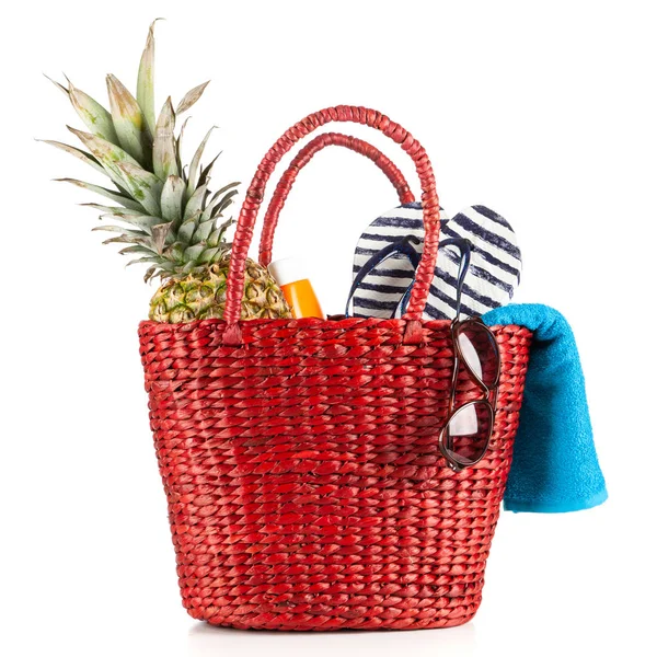 Red beach bag — Stock Photo, Image