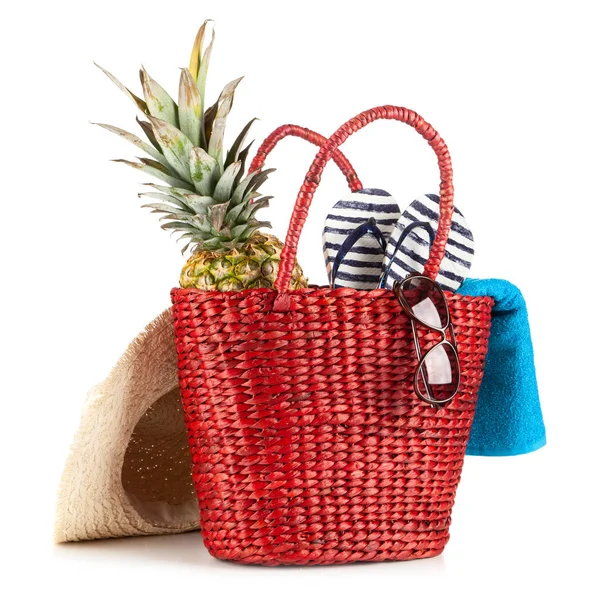 Red beach bag — Stock Photo, Image