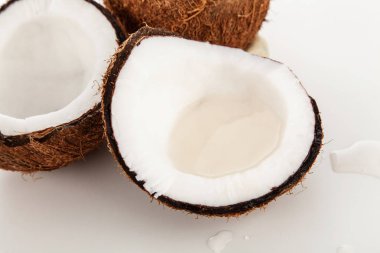 Hindistan cevizi beyaz arkaplanda izole edildi