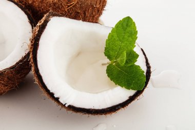 Hindistan cevizi beyaz arkaplanda izole edildi