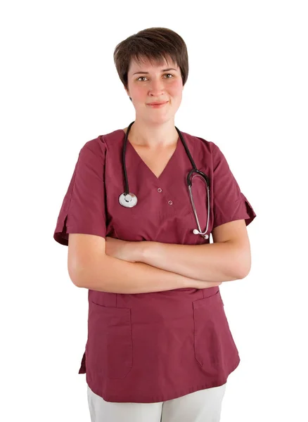 Doktor Stetoskop Bir Kadınla — Stok fotoğraf