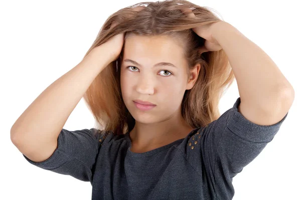 Retrato Una Hermosa Adolescente —  Fotos de Stock