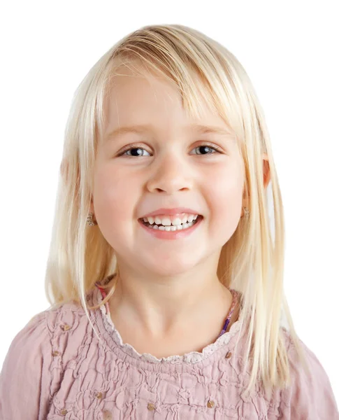 Beyaz arka planda genç ve güzel bir kız