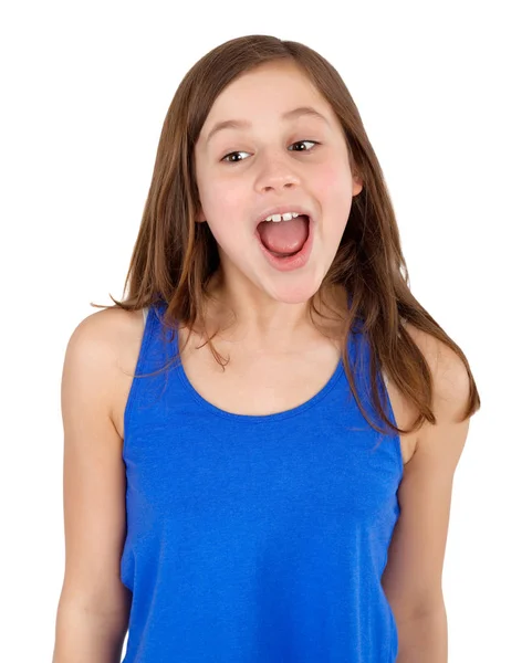 çığlık, izole üzerinde beyaz genç kız