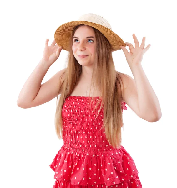 美しい十代の少女夏のドレス — ストック写真