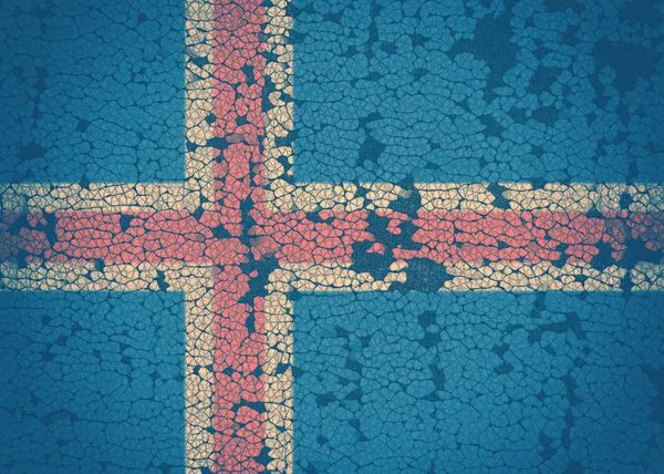 Flaga Islandii Tle Pęknięty — Zdjęcie stockowe