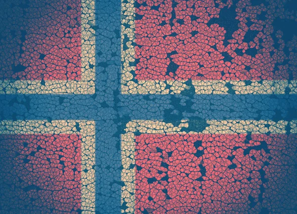 Флаг Норвегии Потрескавшемся Фоне — стоковое фото