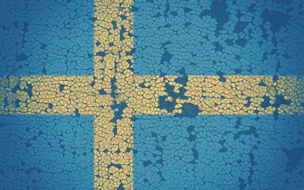 Swedish Flag Cracked Background — Stock Photo, Image