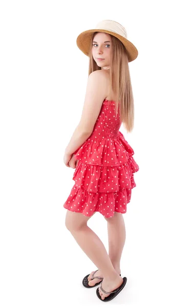 Pretty girl in summer dress — Stock Photo, Image