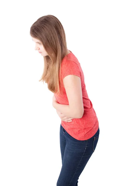 Dívka s bolest žaludku — Stock fotografie