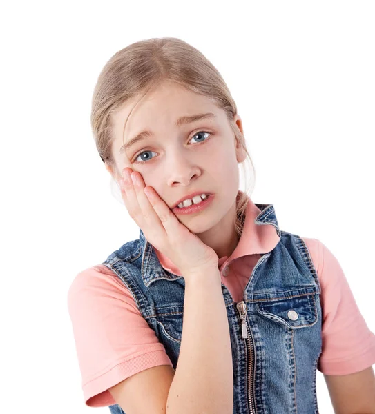 牙痛的女孩 — 图库照片