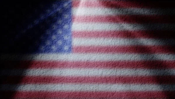 Пляма світла з прапором Сполучених Штатів — стокове фото