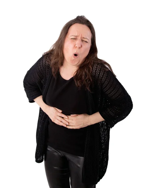 胃疼的女人 — 图库照片