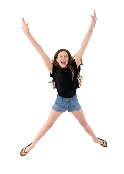 Jong meisje springen — Stockfoto
