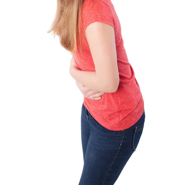 Mädchen mit Bauchschmerzen — Stockfoto