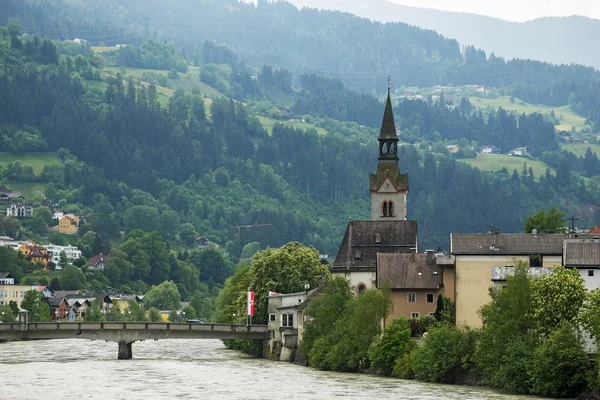 Церковь Маленьком Тирольенском Городке Швац Австрия — стоковое фото