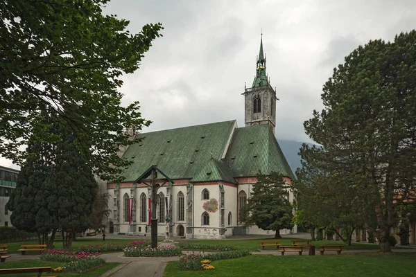 Kościół Mariacki Zbudowany Dla Srebra Górników Schwaz Tyrol Austria — Zdjęcie stockowe