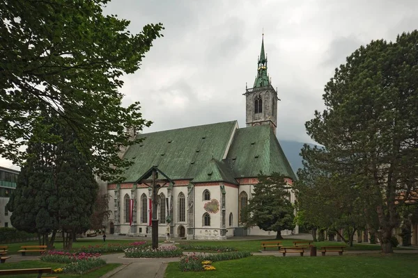 Igreja Santa Maria Construída Para Trabalhadores Minas Prata Schwaz Tirol — Fotografia de Stock