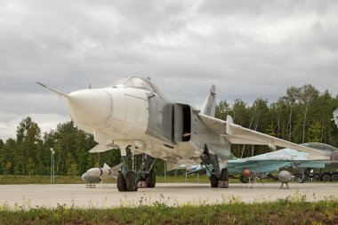 Moscow Region, Rusya, Temmuz, 10, 2018. Jet bombardıman uçağı Sukhoy Su-24'ndeki askeri Park 
