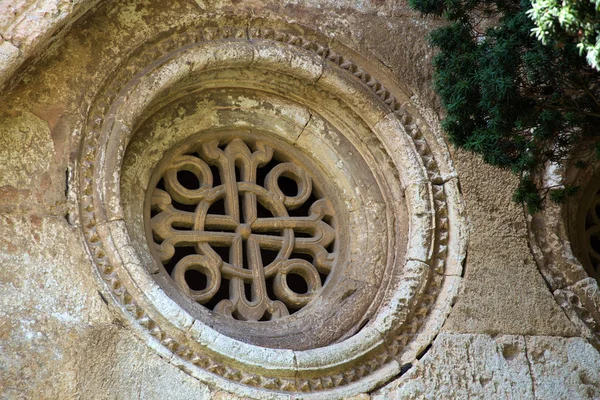 Okrągłe Okno Rozetka Tarragona Katedry Katalonia Hiszpania — Zdjęcie stockowe