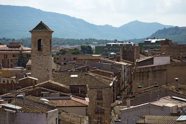 Vue Ville Montblanc Depuis Toit Église Santa Maria Catalogne Espagne — Photo