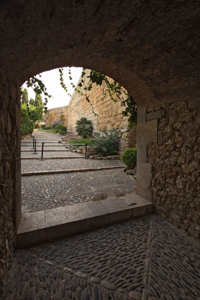 Tarragona Passeig Arqueologic Archäologische Promenade Unter Römischen Mauern — Stockfoto