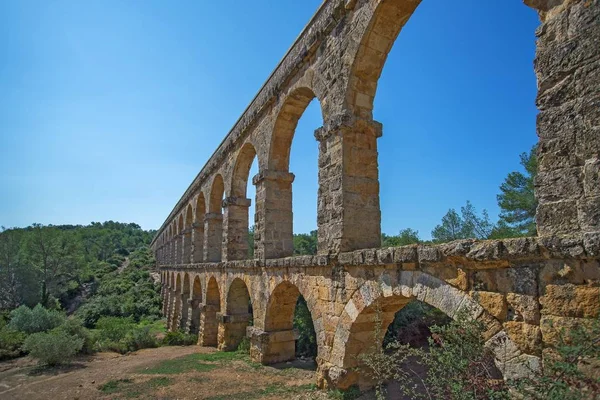 Romerska Akvedukten Ponte Del Diablo Bron Över Djävulen Nära Tarragona — Stockfoto